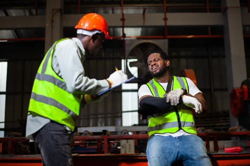 Supervisor recording a workplace incident report